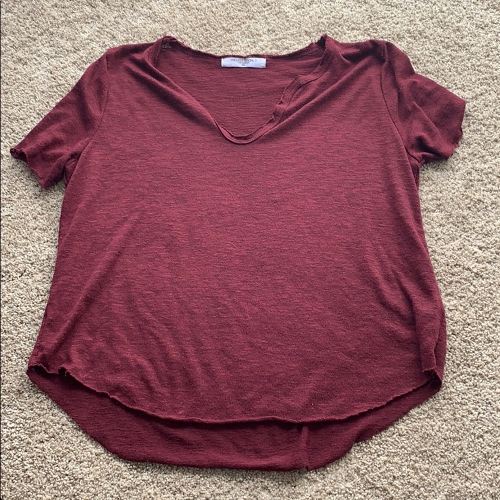 Project social t- burgundy tee